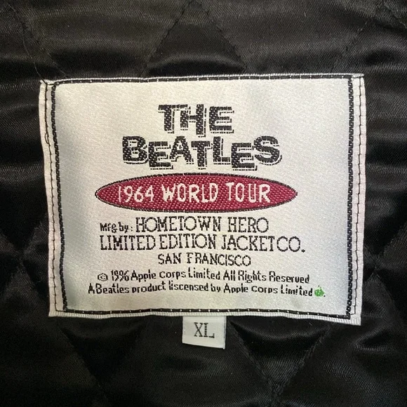 VINTAGE ‘The Beatles 1964 World Tour’ Limited Edition Crew Jacket Size XL RARE - Picture 4 of 15